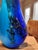 Italian Mid 20th Century Massive 27" Murano Art Glass Vase- 13lb Cobalt & Aqua Confetti Statement Piece For Sale - Image 3 of 8
