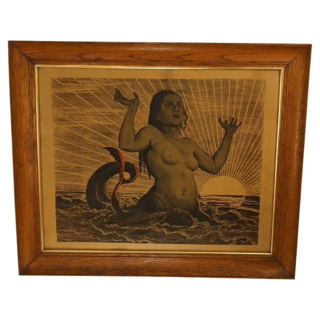 Hans Thoma, Mermaid, Color Lithograph, 1890, Framed For Sale - Image 5 of 5