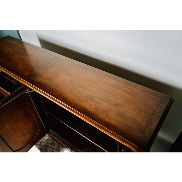 Wood Monumental Baker Furniture French Provincial Style Walnut Buffet Sideboard, 4-Door Carved Credenza, Circa 1960–1975 For Sale - Image 7 of 12