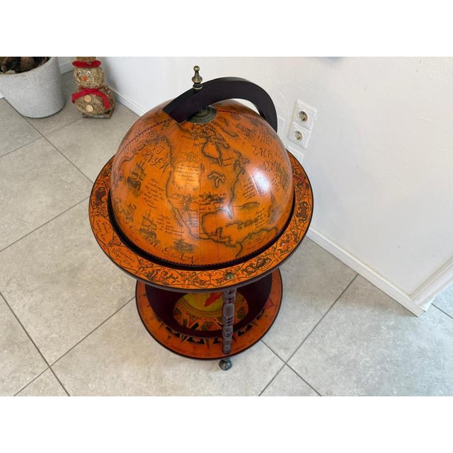 Wood Vintage Globe Bar Cabinet, 1980s For Sale - Image 7 of 14