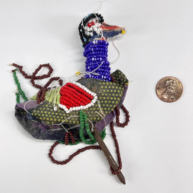 Early 20th Century Yoruba Beaded Bird Nigeria For Sale - Image 4 of 7