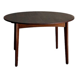 Danish Mid Century Modern Round Rosewood Dining Table Scandinavian Modern For Sale
