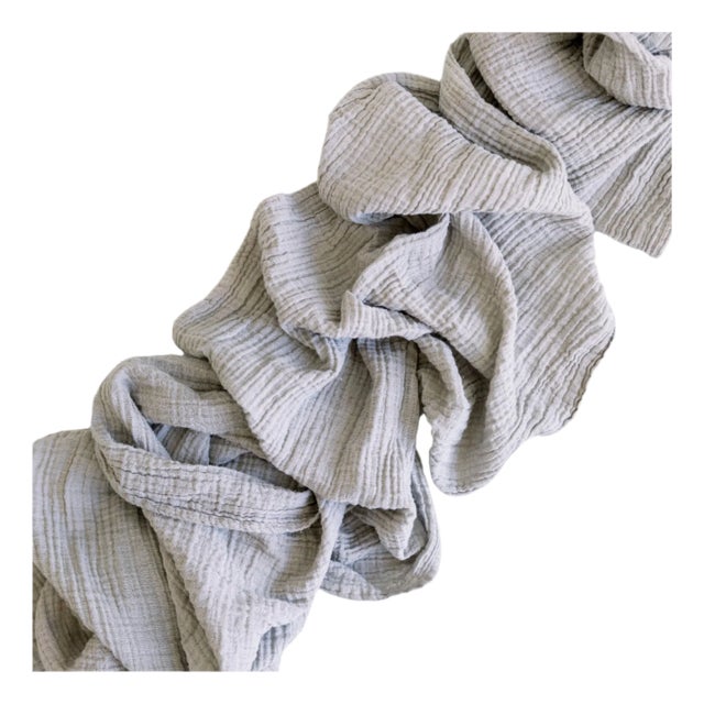 Organic Cotton Table Runner - Stone For Sale