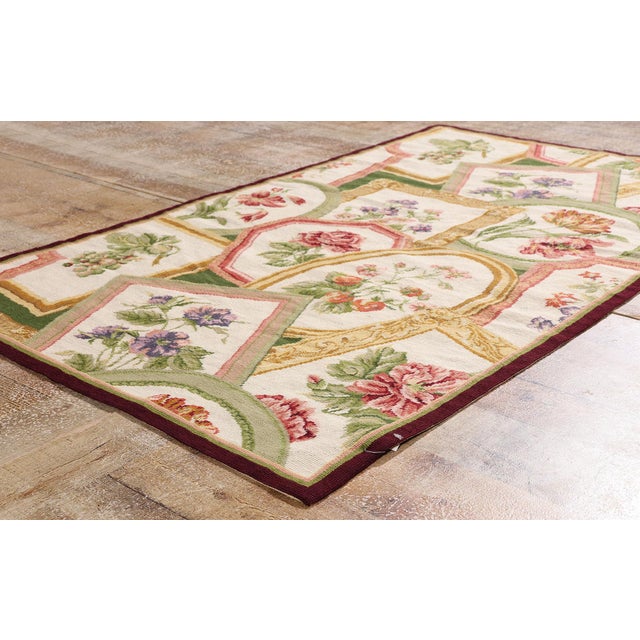 Ivory Vintage Chinese Aubusson Needlepoint Rug, 03'01 X 05'01 For Sale - Image 8 of 10