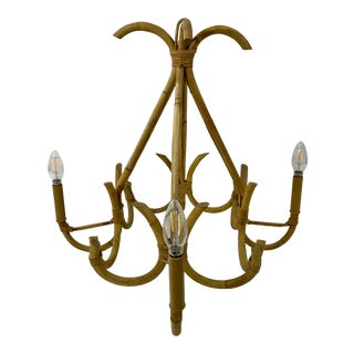 French Bamboo MCM Chandelier For Sale