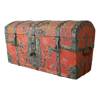 Antique Painted Chest, 1704 For Sale