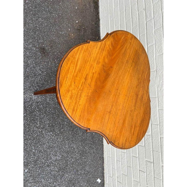 Mid 20th Century Art Nouveau Majorelle Style Partial Gilt Satinwood Trifid Side Table. For Sale - Image 4 of 5