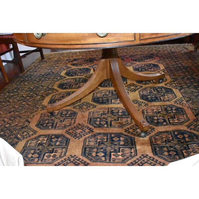 Brown English Regency Drum Table of the Early 1800s in Mahogany. For Sale - Image 8 of 9