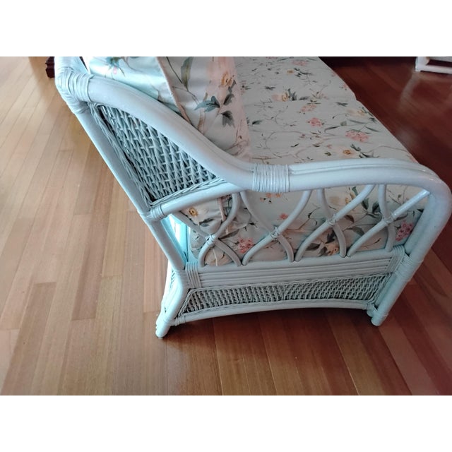 Hollywood Regency Vintage Rattan Sofa For Sale - Image 3 of 7