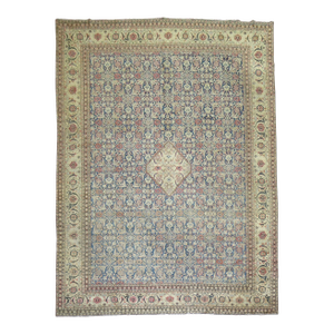 Large Traditional Blue Field Antique Persian Tabriz