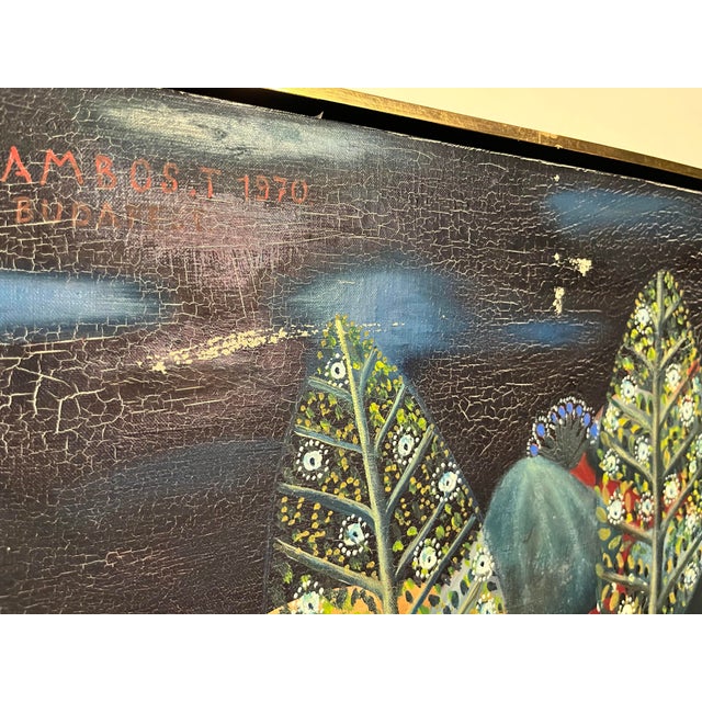 1970 Original Oil on Canvas Painting by Hungarian Artist Tamás Galambos For Sale In Los Angeles - Image 6 of 9