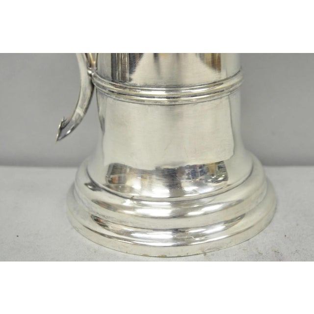 Antique English Regency Silver Plated Flagon Pitcher W/ Heart Handle For Sale - Image 10 of 18