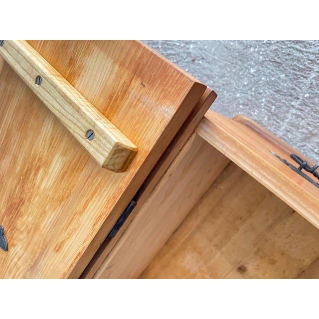 Mid-Century Swiss Pine Chest with Wrought Iron Fittings For Sale - Image 9 of 10