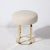 1970s Mid-Century Modernist Octagonal Polished Brass Base Stool in Holly Hunt Boucle For Sale - Image 5 of 10
