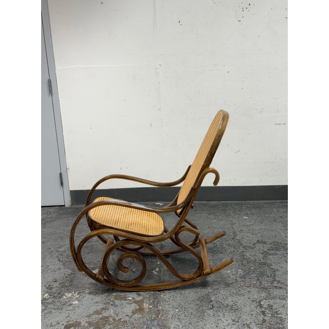 Vintage Thonet Style Bentwood Rocking Chair For Sale - Image 4 of 12