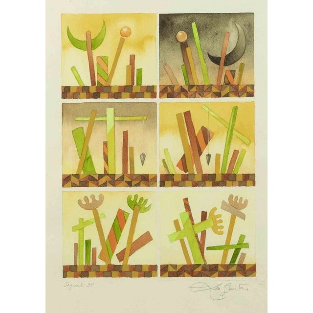 Leo Guida, Signal 30, Watercolor, 1970s For Sale - Image 4 of 4