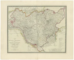 Map of the Dutchy of Holstein and the Territories of Hamburg & Lübek, 1875