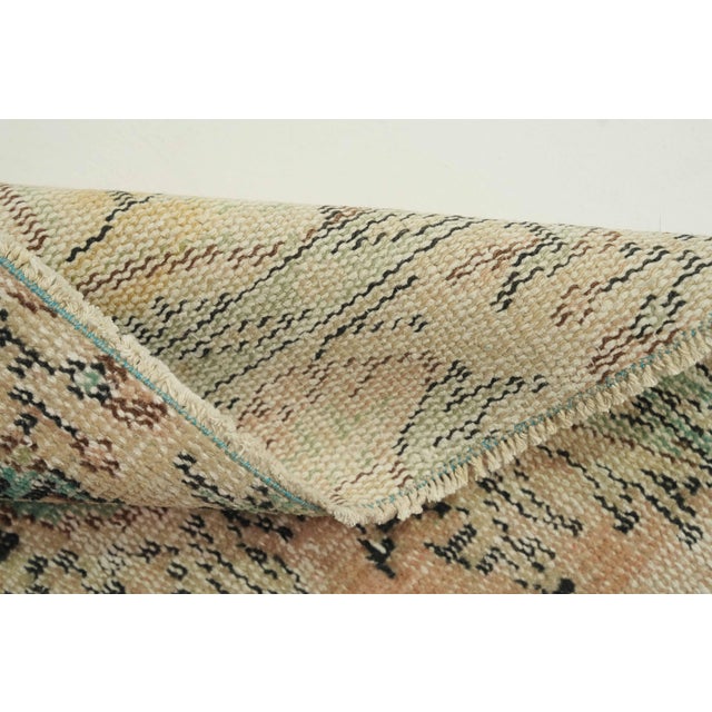 1970s Vintage Turkish Handmade Wool Cotton Beige Area Rug For Sale - Image 11 of 13
