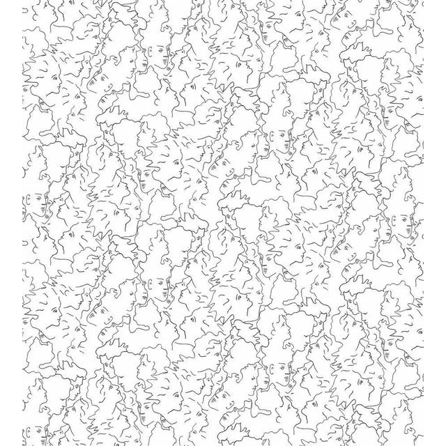 Sample - Lelievre for The House of Scalamandré Ressemblance Wallcovering, Ivoire Noir For Sale