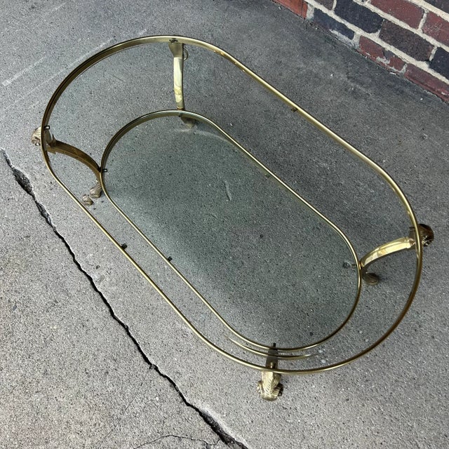 Mid 20th Century Maison Jansen Brass and Glass Coffee Table For Sale - Image 5 of 11