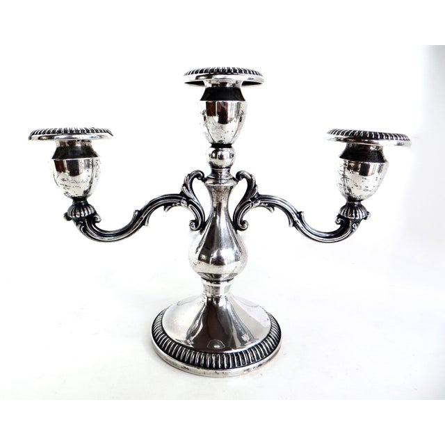 Early 20th C Pair of Three Armed Sterling Silver Candlabras Circa 1910 For Sale In Reno/Lake Tahoe - Image 6 of 11