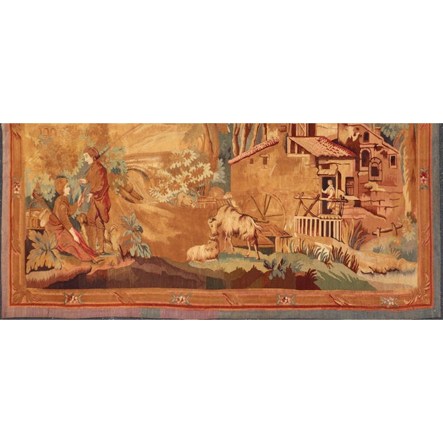 19th Century Antique French Verdure Tapestry With a Countryside Scene For Sale - Image 11 of 16