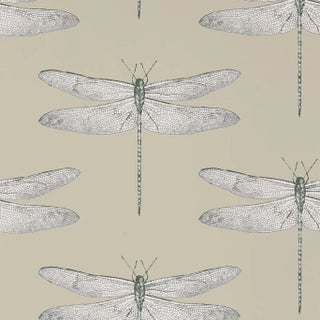 Harlequin Demoiselle Wallpaper in Jute/Slate - a Sample For Sale