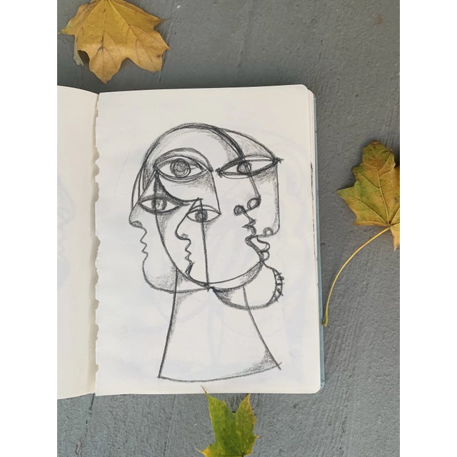 Contemporary Abstract Charcoal Drawing by Louie DeVito Framed For Sale - Image 4 of 7