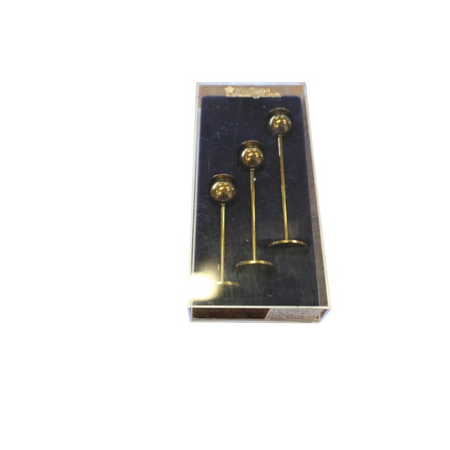 Metal Tulip Candlesticks by Pierre Forssell for Skultuna, 1960s, Set of 3 For Sale - Image 7 of 11