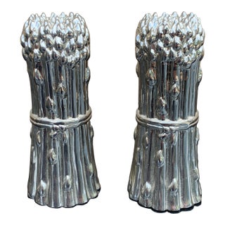 Godinger Silver Plate Asparagus Salt and Pepper Shakers, Pair For Sale