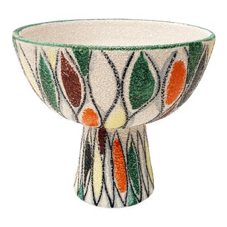 Mid-Century Modern Brutalist Bitossi Style Salt Glaze Vase Signed For Sale