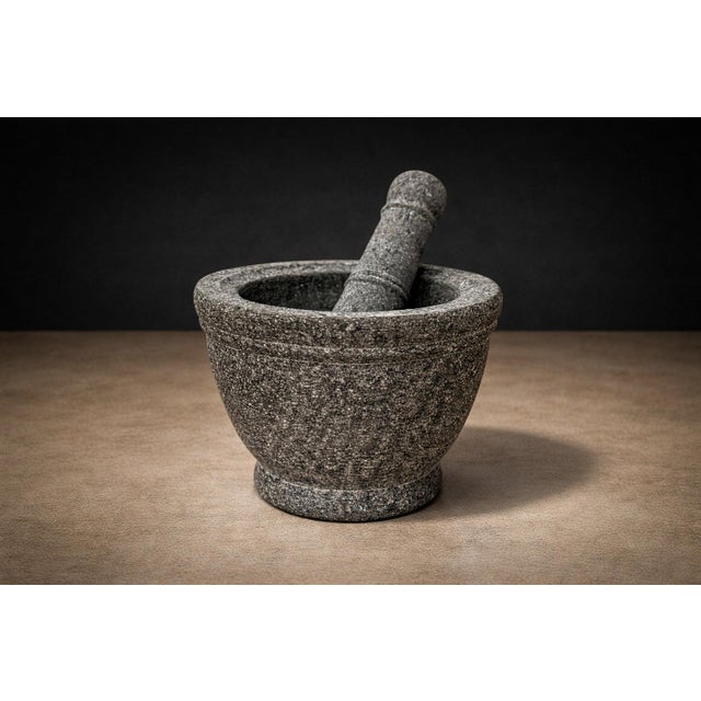 Molcajete in Volcanic Stone, Taller Maya, 2016 For Sale - Image 10 of 14