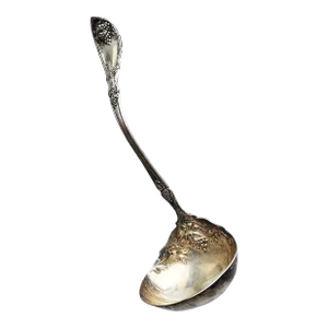 1920s 1881 Rogers Soup Ladle in La Vigne Pattern (Silverplate, 1908)