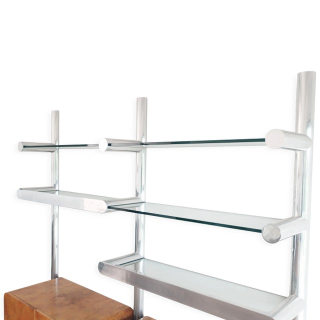 Pace 1970s Aluminum and Glass Orba Wall Unit by Janet Schweitzer for Pace Collection For Sale - Image 4 of 11