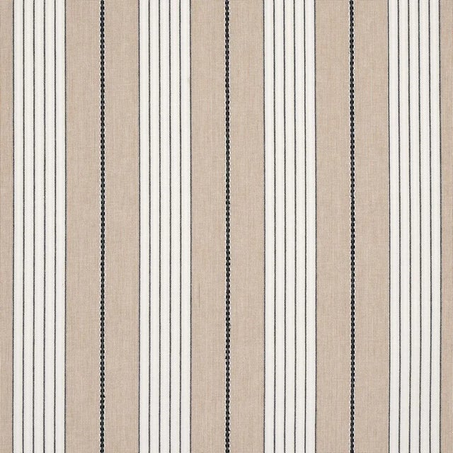 Sample - Schumacher Audrey Stripe Fabric in Natural For Sale