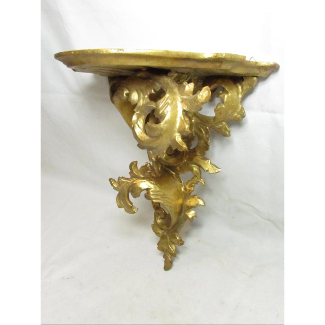 Pair of Italian Florentine Giltwood Wall Brackets For Sale - Image 11 of 18
