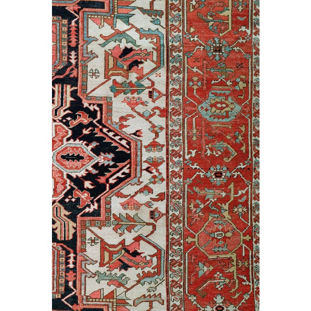 Antique Persian Heriz Serapi Rug - 11'7" x 18'9" For Sale - Image 18 of 18