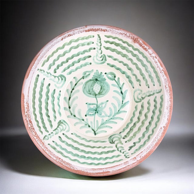 Green Large Spanish Fajalauza Ceramic Bowl For Sale - Image 8 of 8