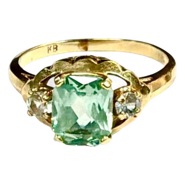 18k Gold Tourmaline and White Topaz Cocktail Ring For Sale