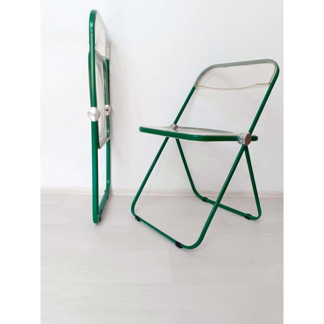 Green Plia Folding Chairs by Giancarlo Piretti Anonima Castelli, Set of 4 For Sale - Image 17 of 18