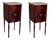 Art Nouveau Mahogany Nightstands with Marble Top, 1900s, Set of 2 For Sale