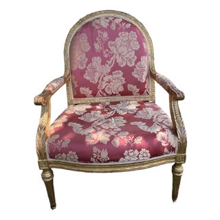 Gilded Louis XVI-Style Armchair For Sale