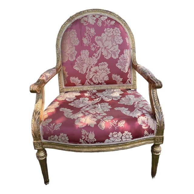 Gilded Louis XVI-Style Armchair For Sale