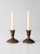 Pair of vintage International Silver Co. silverplate candlesticks featuring a graceful flared form and beautifully aged...
