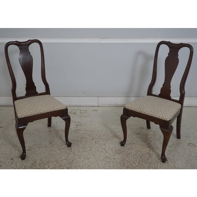 Set of 4 Ethan Allen Cherry Georgian Court Dining Room Chairs For Sale - Image 11 of 18