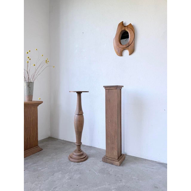 Antique walnut mirror with its organic, free-form shape. We love the design of the frame, with its raised edges creating a...