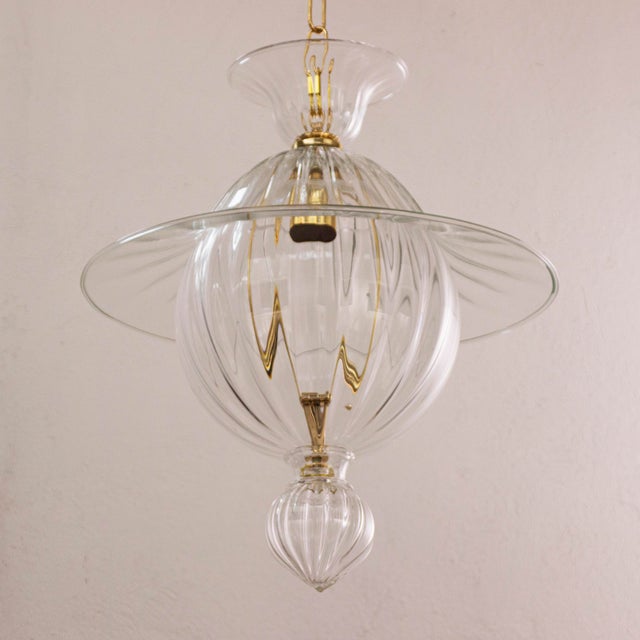 Handmade Murano Artistic Glass Lantern Pendant Lamp, 1990s For Sale - Image 4 of 11