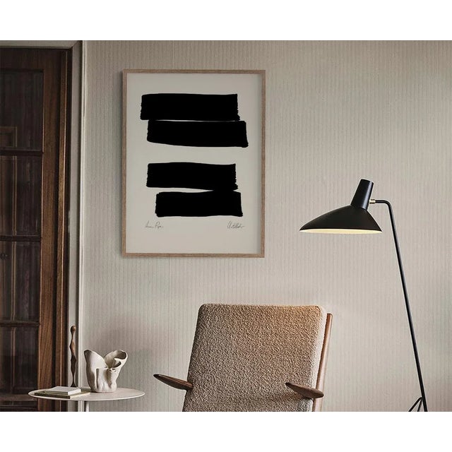 Contemporary Abstract Black Lines Giclee Print, Framed For Sale - Image 4 of 7