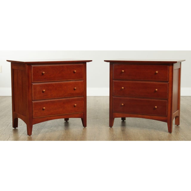 Thomasville 'Impressions' Cherry Pair 3 Drawer Chests Nightstands Chairish