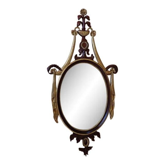 Maitland-Smith Gilt Hand-Carved Mahogany Classical Mirror For Sale